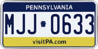 PA license plate MJJ0633