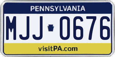 PA license plate MJJ0676