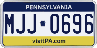PA license plate MJJ0696