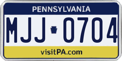 PA license plate MJJ0704