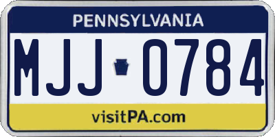 PA license plate MJJ0784