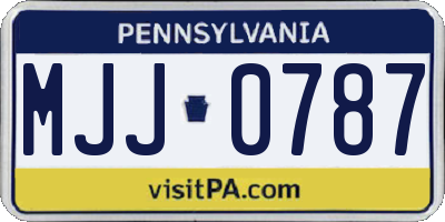 PA license plate MJJ0787