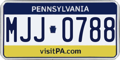 PA license plate MJJ0788