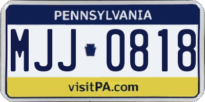 PA license plate MJJ0818