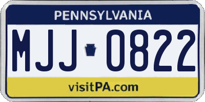 PA license plate MJJ0822