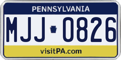 PA license plate MJJ0826