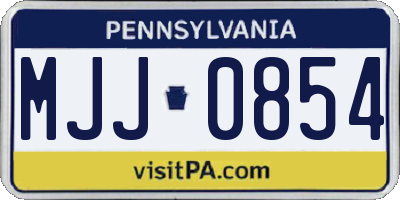 PA license plate MJJ0854