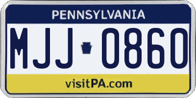 PA license plate MJJ0860