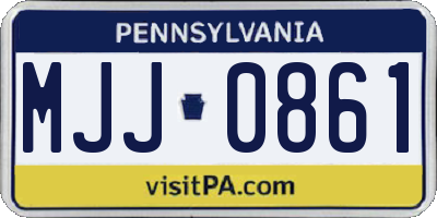 PA license plate MJJ0861