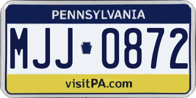 PA license plate MJJ0872