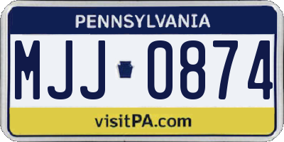 PA license plate MJJ0874