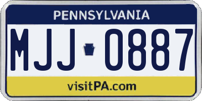 PA license plate MJJ0887