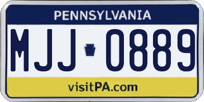 PA license plate MJJ0889