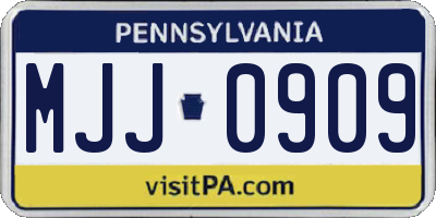 PA license plate MJJ0909