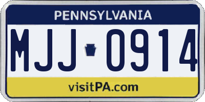 PA license plate MJJ0914