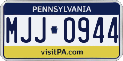 PA license plate MJJ0944