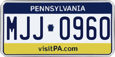 PA license plate MJJ0960