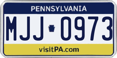 PA license plate MJJ0973
