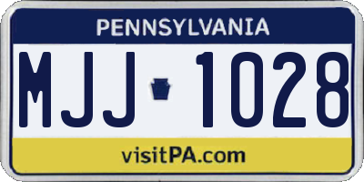 PA license plate MJJ1028