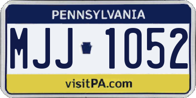 PA license plate MJJ1052