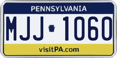 PA license plate MJJ1060