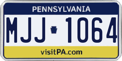 PA license plate MJJ1064