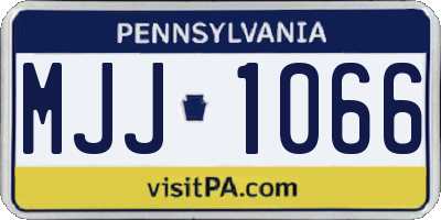 PA license plate MJJ1066