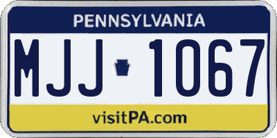PA license plate MJJ1067