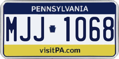 PA license plate MJJ1068