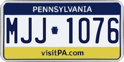 PA license plate MJJ1076