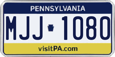 PA license plate MJJ1080