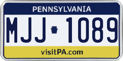PA license plate MJJ1089