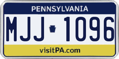 PA license plate MJJ1096