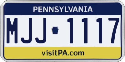 PA license plate MJJ1117