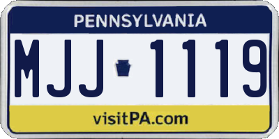 PA license plate MJJ1119