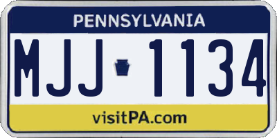 PA license plate MJJ1134