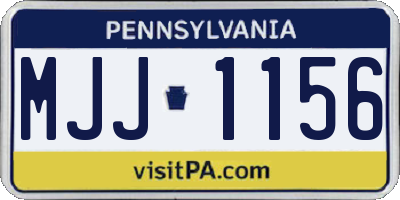 PA license plate MJJ1156