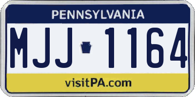 PA license plate MJJ1164