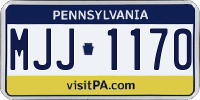 PA license plate MJJ1170
