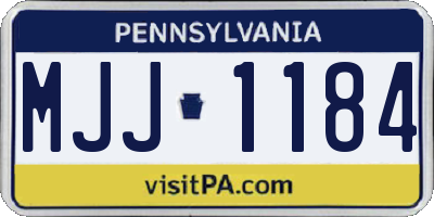 PA license plate MJJ1184