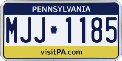 PA license plate MJJ1185