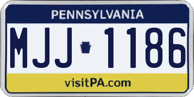 PA license plate MJJ1186