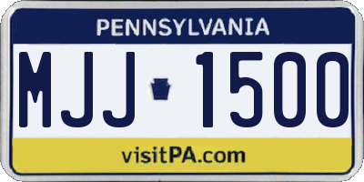 PA license plate MJJ1500