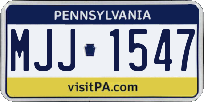PA license plate MJJ1547