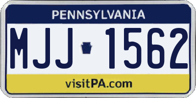 PA license plate MJJ1562