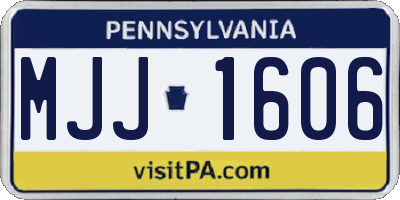 PA license plate MJJ1606