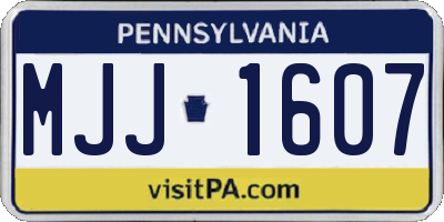 PA license plate MJJ1607