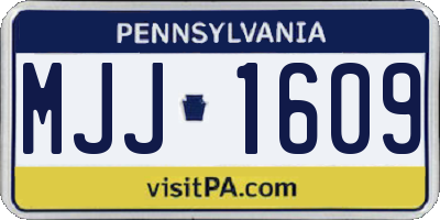 PA license plate MJJ1609