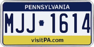 PA license plate MJJ1614