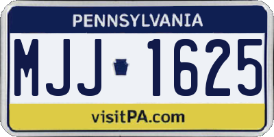 PA license plate MJJ1625